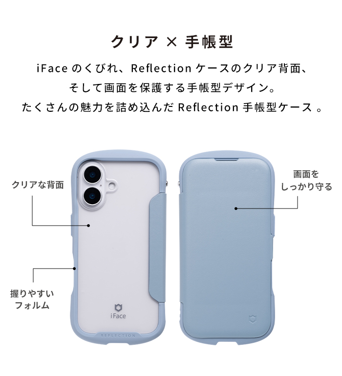 iFace Reflection ダイアリー ポリカーボネート クリア スマホケース