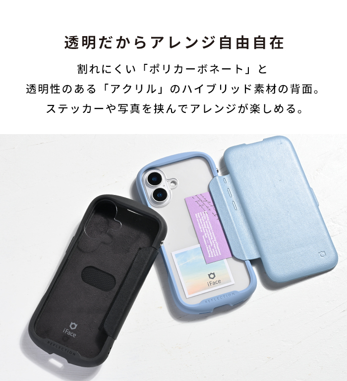 iFace Reflection ダイアリー ポリカーボネート クリア スマホケース